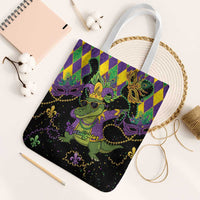 Mardi Gras Alligator Tote Bag Mardigator On Tuesdays We Wear Beads - Wonder Print Shop