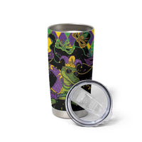 Mardi Gras Alligator Tumbler Cup Mardigator On Tuesdays We Wear Beads - Wonder Print Shop