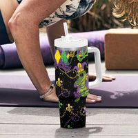 Mardi Gras Alligator Tumbler With Handle Mardigator On Tuesdays We Wear Beads - Wonder Print Shop