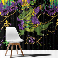 Mardi Gras Alligator Window Curtain Mardigator On Tuesdays We Wear Beads - Wonder Print Shop