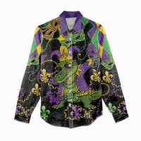 Mardi Gras Alligator Women Casual Shirt Mardigator On Tuesdays We Wear Beads - Wonder Print Shop
