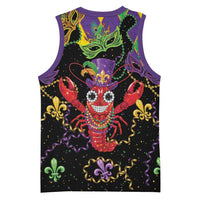 Mardi Gras Crawfish Basketball Jersey On Tuesdays We Wear Beads - Wonder Print Shop