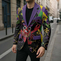 Mardi Gras Crawfish Blazer On Tuesdays We Wear Beads - Wonder Print Shop