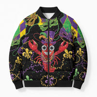 Mardi Gras Crawfish Bomber Puffer Jacket On Tuesdays We Wear Beads - Wonder Print Shop