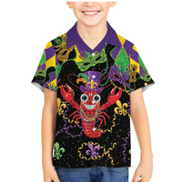 Mardi Gras Crawfish Family Matching Mermaid Dress and Hawaiian Shirt On Tuesdays We Wear Beads - Wonder Print Shop