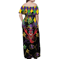 Mardi Gras Crawfish Family Matching Off Shoulder Maxi Dress and Hawaiian Shirt On Tuesdays We Wear Beads - Wonder Print Shop
