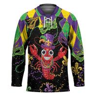 Mardi Gras Crawfish Hockey Jersey On Tuesdays We Wear Beads - Wonder Print Shop