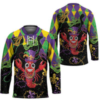 Mardi Gras Crawfish Hockey Jersey On Tuesdays We Wear Beads - Wonder Print Shop
