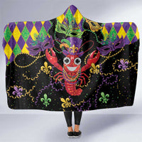 Mardi Gras Crawfish Hooded Blanket On Tuesdays We Wear Beads - Wonder Print Shop
