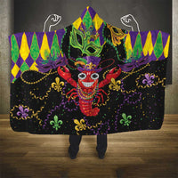 Mardi Gras Crawfish Hooded Blanket On Tuesdays We Wear Beads - Wonder Print Shop