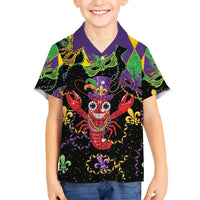 Mardi Gras Crawfish Kid Hawaiian Shirt On Tuesdays We Wear Beads - Wonder Print Shop