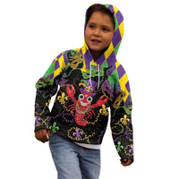 Mardi Gras Crawfish Kid Hoodie On Tuesdays We Wear Beads - Wonder Print Shop
