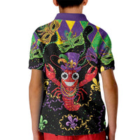 Mardi Gras Crawfish Kid Polo Shirt On Tuesdays We Wear Beads - Wonder Print Shop