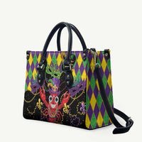 Mardi Gras Crawfish Leather Bag On Tuesdays We Wear Beads - Wonder Print Shop