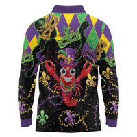 Mardi Gras Crawfish Long Sleeve Polo Shirt On Tuesdays We Wear Beads - Wonder Print Shop