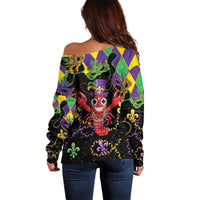 Mardi Gras Crawfish Off Shoulder Sweater On Tuesdays We Wear Beads - Wonder Print Shop