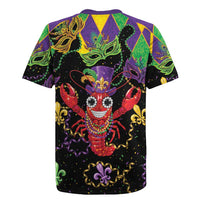 Mardi Gras Crawfish Rugby Jersey On Tuesdays We Wear Beads - Wonder Print Shop