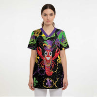 Mardi Gras Crawfish Scrub Top On Tuesdays We Wear Beads - Wonder Print Shop