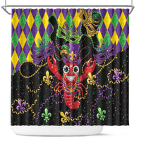 Mardi Gras Crawfish Shower Curtain On Tuesdays We Wear Beads - Wonder Print Shop