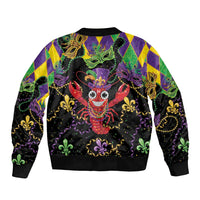 Mardi Gras Crawfish Sleeve Zip Bomber Jacket On Tuesdays We Wear Beads - Wonder Print Shop