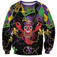 Mardi Gras Crawfish Sweatshirt On Tuesdays We Wear Beads - Wonder Print Shop
