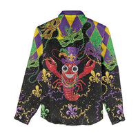 Mardi Gras Crawfish Women Casual Shirt On Tuesdays We Wear Beads - Wonder Print Shop