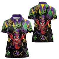 Mardi Gras Crawfish Women Polo Shirt On Tuesdays We Wear Beads - Wonder Print Shop