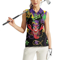 Mardi Gras Crawfish Women Sleeveless Polo Shirt On Tuesdays We Wear Beads - Wonder Print Shop