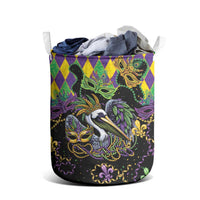 Mardi Gras Pelican Laundry Basket On Tuesdays We Wear Beads - Wonder Print Shop