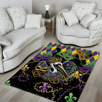 Mardi Gras Pelican Area Rug On Tuesdays We Wear Beads - Wonder Print Shop