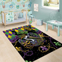 Mardi Gras Pelican Area Rug On Tuesdays We Wear Beads - Wonder Print Shop