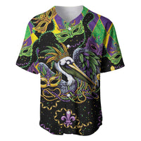 Mardi Gras Pelican Baseball Jersey On Tuesdays We Wear Beads - Wonder Print Shop