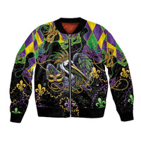 Mardi Gras Pelican Bomber Jacket On Tuesdays We Wear Beads - Wonder Print Shop