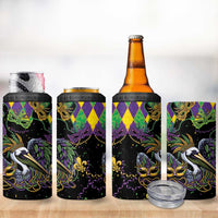 Mardi Gras Pelican 4 in 1 Can Cooler Tumbler On Tuesdays We Wear Beads - Wonder Print Shop