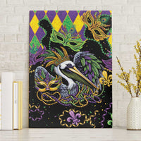 Mardi Gras Pelican Canvas Wall Art On Tuesdays We Wear Beads - Wonder Print Shop