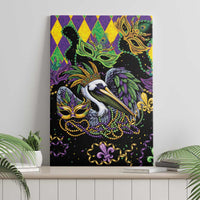 Mardi Gras Pelican Canvas Wall Art On Tuesdays We Wear Beads - Wonder Print Shop