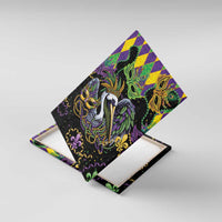 Mardi Gras Pelican Canvas Wall Art On Tuesdays We Wear Beads - Wonder Print Shop