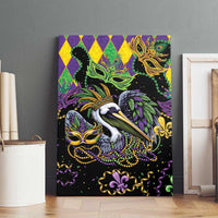 Mardi Gras Pelican Canvas Wall Art On Tuesdays We Wear Beads - Wonder Print Shop