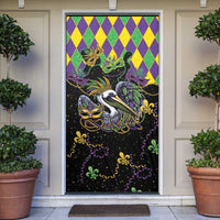Mardi Gras Pelican Door Cover On Tuesdays We Wear Beads - Wonder Print Shop