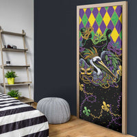 Mardi Gras Pelican Door Cover On Tuesdays We Wear Beads - Wonder Print Shop