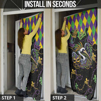 Mardi Gras Pelican Door Cover On Tuesdays We Wear Beads - Wonder Print Shop