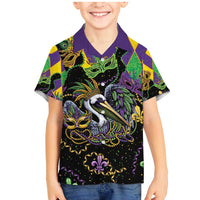Mardi Gras Pelican Family Matching Mermaid Dress and Hawaiian Shirt On Tuesdays We Wear Beads - Wonder Print Shop