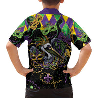 Mardi Gras Pelican Hawaiian Shirt On Tuesdays We Wear Beads - Wonder Print Shop