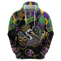Mardi Gras Pelican Hoodie On Tuesdays We Wear Beads - Wonder Print Shop