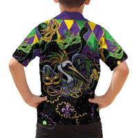 Mardi Gras Pelican Kid Hawaiian Shirt On Tuesdays We Wear Beads - Wonder Print Shop