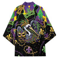 Mardi Gras Pelican Kimono On Tuesdays We Wear Beads - Wonder Print Shop