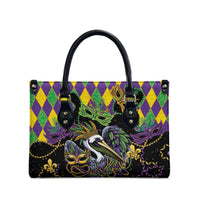 Mardi Gras Pelican Leather Bag On Tuesdays We Wear Beads - Wonder Print Shop