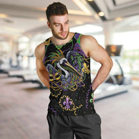 Mardi Gras Pelican Men Tank Top On Tuesdays We Wear Beads - Wonder Print Shop