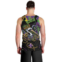 Mardi Gras Pelican Men Tank Top On Tuesdays We Wear Beads - Wonder Print Shop