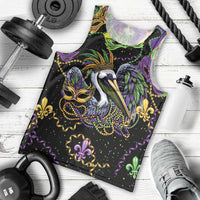 Mardi Gras Pelican Men Tank Top On Tuesdays We Wear Beads - Wonder Print Shop